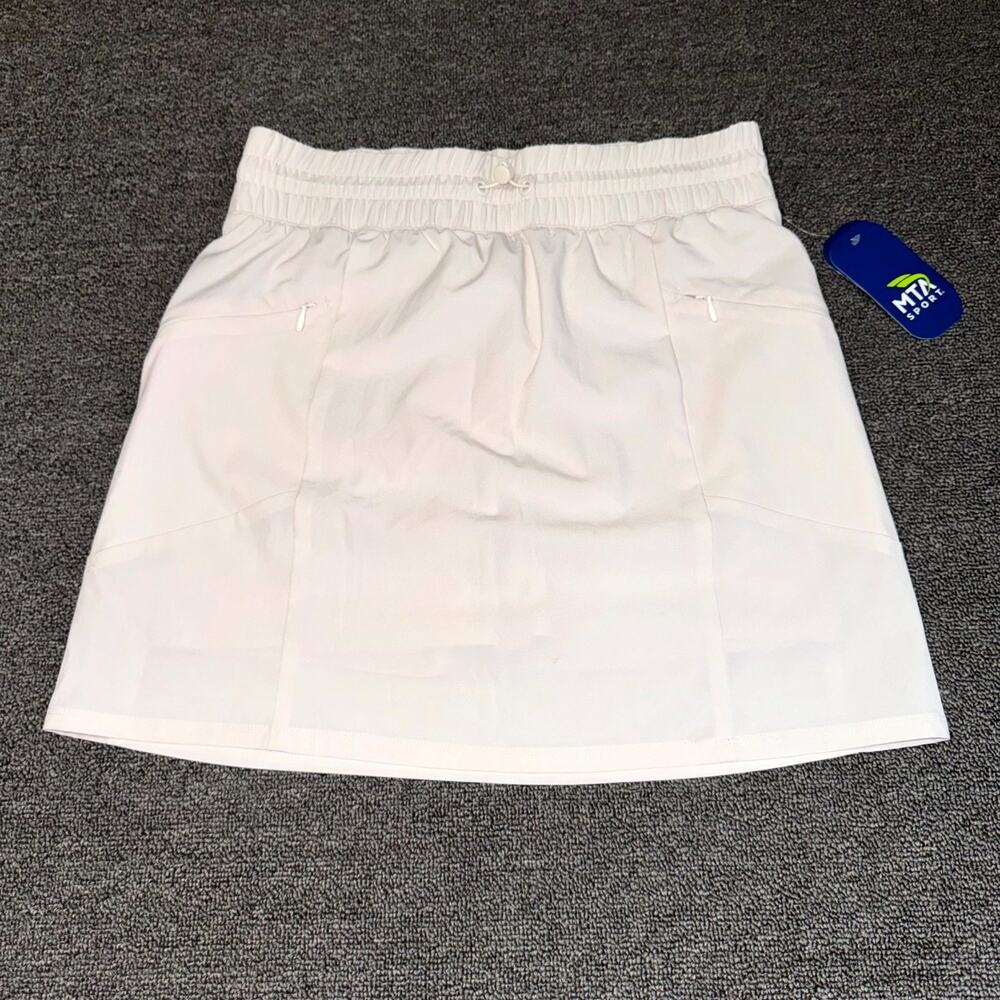 MTA Sport Skort Skirt Womens Small White Stretch Performance Tennis Athletic NWT - Picture 3 of 9